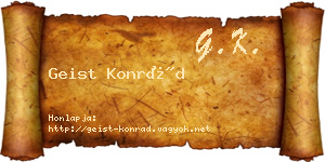 Geist Konrád névjegykártya